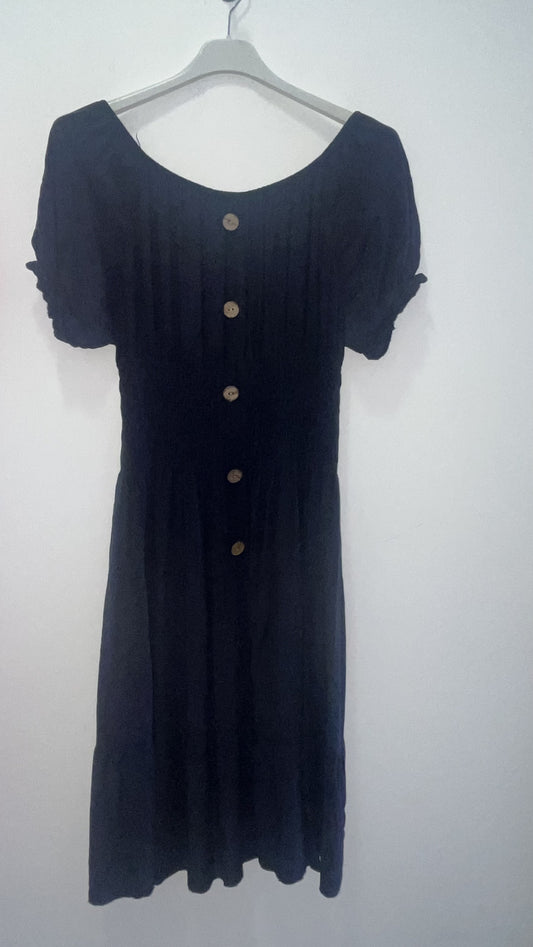 puff sleeve dress with elasticated waist