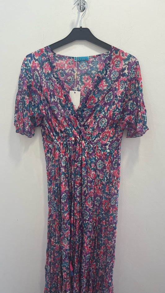 Floral dress, with drawstring waist